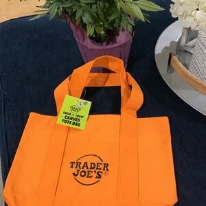 Trader Joe’s Mini Orange Canvas Tote Bag Only